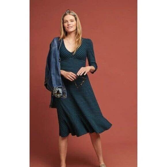 Maeve Dresses & Skirts - Anthropologie Maeve striped navy dress